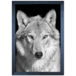Lobo 02 - Quadro com Moldura - Preto, Marrom, Rústica ou Branco