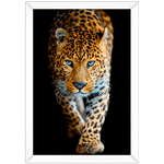Onça 02 - Quadro com Moldura - Preto, Marrom, Rústica ou Branco