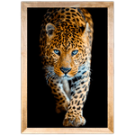 Onça 02 - Quadro com Moldura - Preto, Marrom, Rústica ou Branco