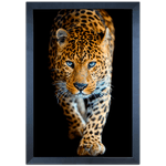 Onça 02 - Quadro com Moldura - Preto, Marrom, Rústica ou Branco