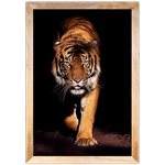 Tigre 03 - Quadro com Moldura - Preto, Marrom, Rústica ou Branco