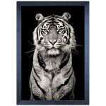 Tigre 04 - Quadro com Moldura - Preto, Marrom, Rústica ou Branco