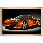 Carro 05 - Quadro com Moldura - Preto, Marrom, Rústica ou Branco