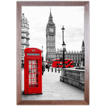 Branco e Vermelho 02 - Quadro com Moldura - Preto, Marrom, Rústica ou Branco