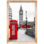 Branco e Vermelho 02 - Quadro com Moldura - Preto, Marrom, Rústica ou Branco