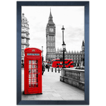 Branco e Vermelho 02 - Quadro com Moldura - Preto, Marrom, Rústica ou Branco