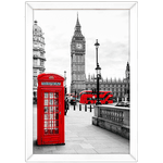 Branco e Vermelho 02 - Quadro com Moldura - Preto, Marrom, Rústica ou Branco