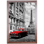 Branco e Vermelho 08 - Quadro com Moldura - Preto, Marrom, Rústica ou Branco