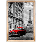 Branco e Vermelho 08 - Quadro com Moldura - Preto, Marrom, Rústica ou Branco