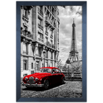 Branco e Vermelho 08 - Quadro com Moldura - Preto, Marrom, Rústica ou Branco