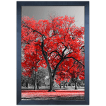 Branco e Vermelho 04 - Quadro com Moldura - Preto, Marrom, Rústica ou Branco