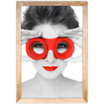 Branco e Vermelho 05 - Quadro com Moldura - Preto, Marrom, Rústica ou Branco