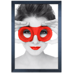 Branco e Vermelho 05 - Quadro com Moldura - Preto, Marrom, Rústica ou Branco