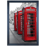 Branco e Vermelho 07 - Quadro com Moldura - Preto, Marrom, Rústica ou Branco