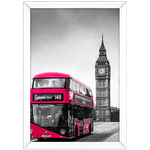 Branco e Vermelho 13 - Quadro com Moldura - Preto, Marrom, Rústica ou Branco