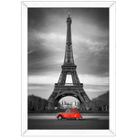 Branco e Vermelho 14 - Quadro com Moldura - Preto, Marrom, Rústica ou Branco