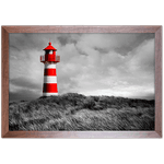 Branco e Vermelho 11 - Quadro com Moldura - Preto, Marrom, Rústica ou Branco