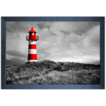 Branco e Vermelho 11 - Quadro com Moldura - Preto, Marrom, Rústica ou Branco