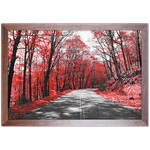 Branco e Vermelho 12 - Quadro com Moldura - Preto, Marrom, Rústica ou Branco