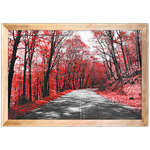 Branco e Vermelho 12 - Quadro com Moldura - Preto, Marrom, Rústica ou Branco