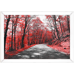 Branco e Vermelho 12 - Quadro com Moldura - Preto, Marrom, Rústica ou Branco