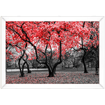 Branco e Vermelho 15 - Quadro com Moldura - Preto, Marrom, Rústica ou Branco