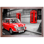 Branco e Vermelho 18 - Quadro com Moldura - Preto, Marrom, Rústica ou Branco