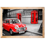 Branco e Vermelho 18 - Quadro com Moldura - Preto, Marrom, Rústica ou Branco