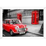 Branco e Vermelho 18 - Quadro com Moldura - Preto, Marrom, Rústica ou Branco