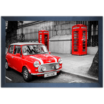 Branco e Vermelho 18 - Quadro com Moldura - Preto, Marrom, Rústica ou Branco