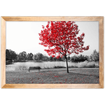 Branco e Vermelho 19 - Quadro com Moldura - Preto, Marrom, Rústica ou Branco