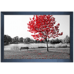 Branco e Vermelho 19 - Quadro com Moldura - Preto, Marrom, Rústica ou Branco