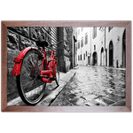 Branco e Vermelho 20 - Quadro com Moldura - Preto, Marrom, Rústica ou Branco