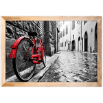 Branco e Vermelho 20 - Quadro com Moldura - Preto, Marrom, Rústica ou Branco