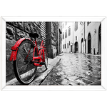 Branco e Vermelho 20 - Quadro com Moldura - Preto, Marrom, Rústica ou Branco