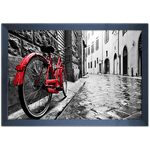 Branco e Vermelho 20 - Quadro com Moldura - Preto, Marrom, Rústica ou Branco