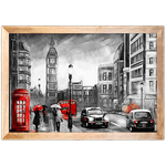 Branco e Vermelho 21 - Quadro com Moldura - Preto, Marrom, Rústica ou Branco