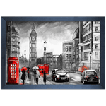 Branco e Vermelho 21 - Quadro com Moldura - Preto, Marrom, Rústica ou Branco