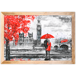 Branco e Vermelho 22 - Quadro com Moldura - Preto, Marrom, Rústica ou Branco