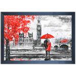 Branco e Vermelho 22 - Quadro com Moldura - Preto, Marrom, Rústica ou Branco