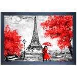 Branco e Vermelho 23 - Quadro com Moldura - Preto, Marrom, Rústica ou Branco