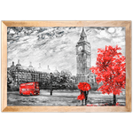 Branco e Vermelho 24 - Quadro com Moldura - Preto, Marrom, Rústica ou Branco