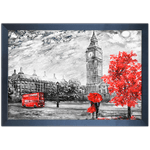 Branco e Vermelho 24 - Quadro com Moldura - Preto, Marrom, Rústica ou Branco