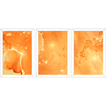 Conjunto 07 - Imagem Marmorizada com 3 Quadros - Com Moldura - Preto, Marrom, Rústica ou Branco