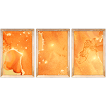 Conjunto 07 - Imagem Marmorizada com 3 Quadros - Com Moldura - Preto, Marrom, Rústica ou Branco