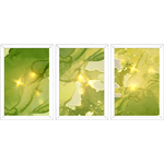 Conjunto 09 - Imagem Marmorizada com 3 Quadros - Com Moldura - Preto, Marrom, Rústica ou Branco