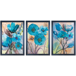 Conjunto 24 - Imagem Preto e Dourado com 3 Quadros - Com Moldura - Preto, Marrom, Rústica ou Branco