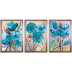 Conjunto 24 - Imagem Preto e Dourado com 3 Quadros - Com Moldura - Preto, Marrom, Rústica ou Branco