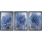 Conjunto 25 - Imagem Preto e Dourado com 3 Quadros - Com Moldura - Preto, Marrom, Rústica ou Branco