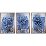 Conjunto 25 - Imagem Preto e Dourado com 3 Quadros - Com Moldura - Preto, Marrom, Rústica ou Branco